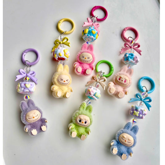 Mini Labubu Keychain – Cute Cartoon Phone & Bag Charm!