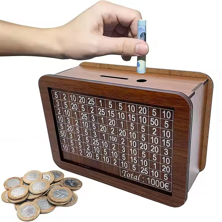 Wooden Piggy Bank With Counter Perfect for Kids and Adults