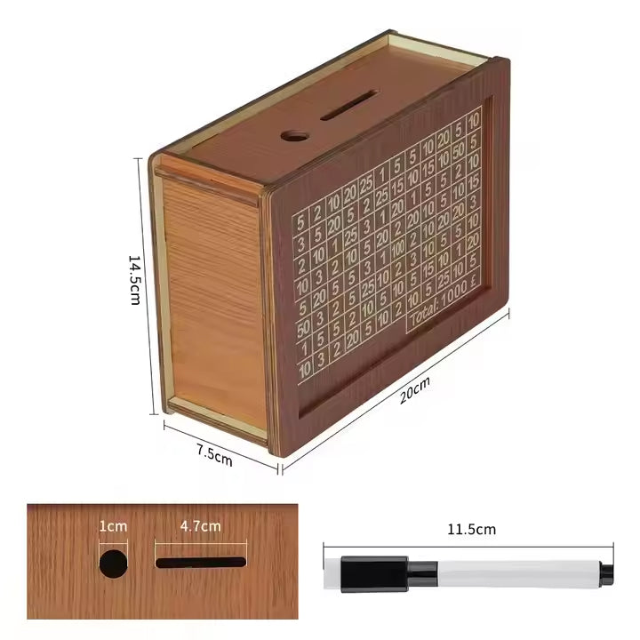 Wooden Piggy Bank With Counter Perfect for Kids and Adults