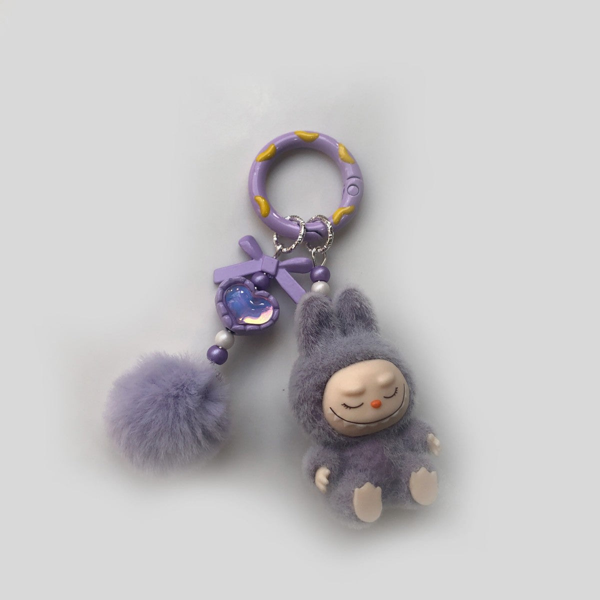 Mini Labubu Keychain – Cute Cartoon Phone & Bag Charm!